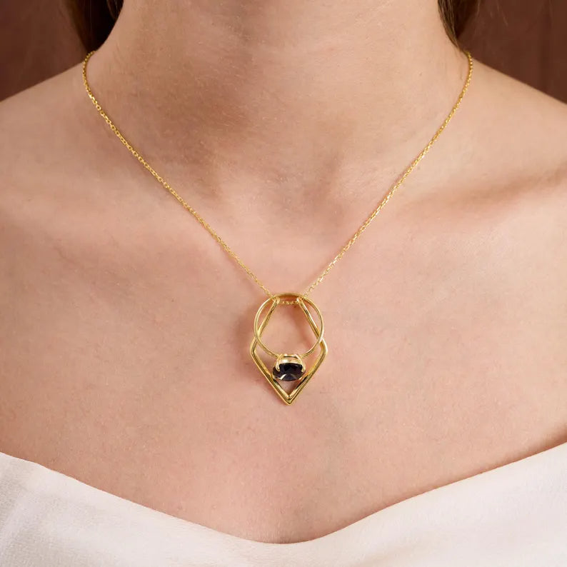 Geometric Simple Ring Holder Ring Necklace