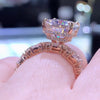 2pcs Radiant Cut Wedding Ring Bridal Set In Sterling Silver in Rose Gold