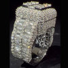 Luxury Iced Out Square Baguette and Round Cut Men's Ring