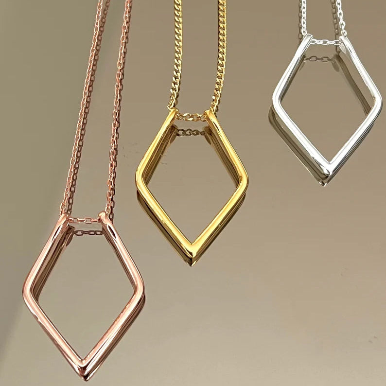 Geometric Simple Ring Holder Ring Necklace