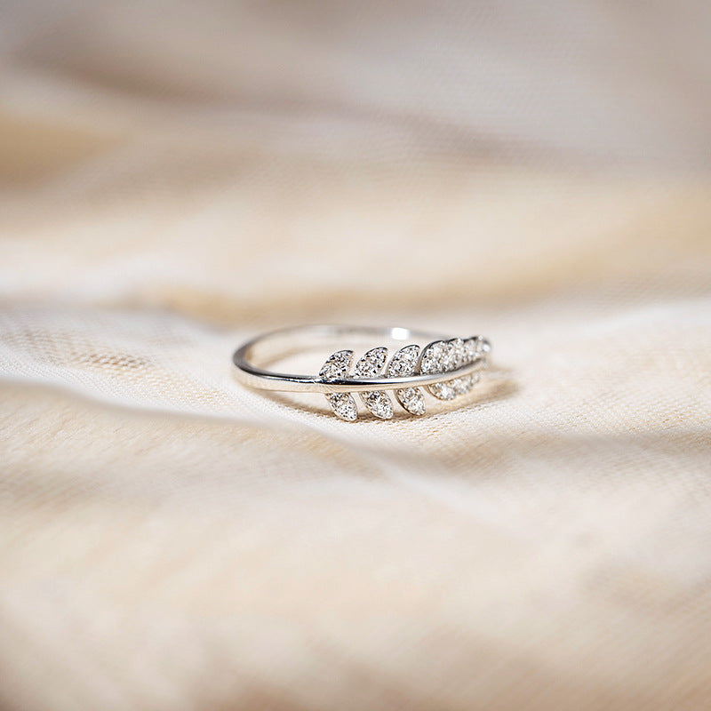 Adjustable Leaves Design Sterling Silver Ring