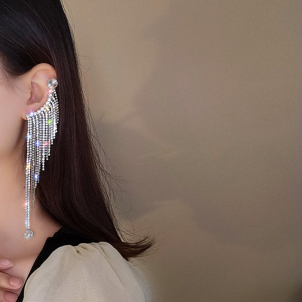 Asymmetrical Fringe Ear Clip 2 Pcs