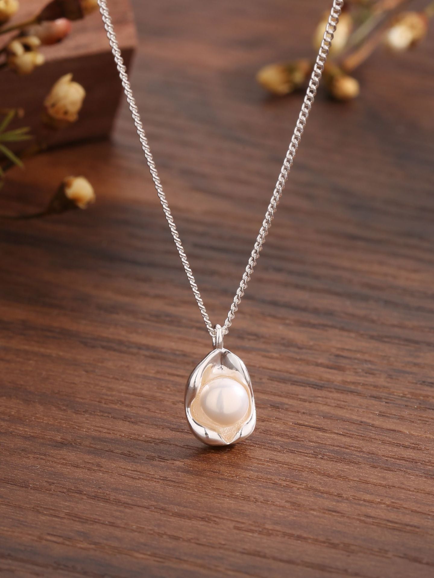 Pearl Pea Sterling Silver Necklace