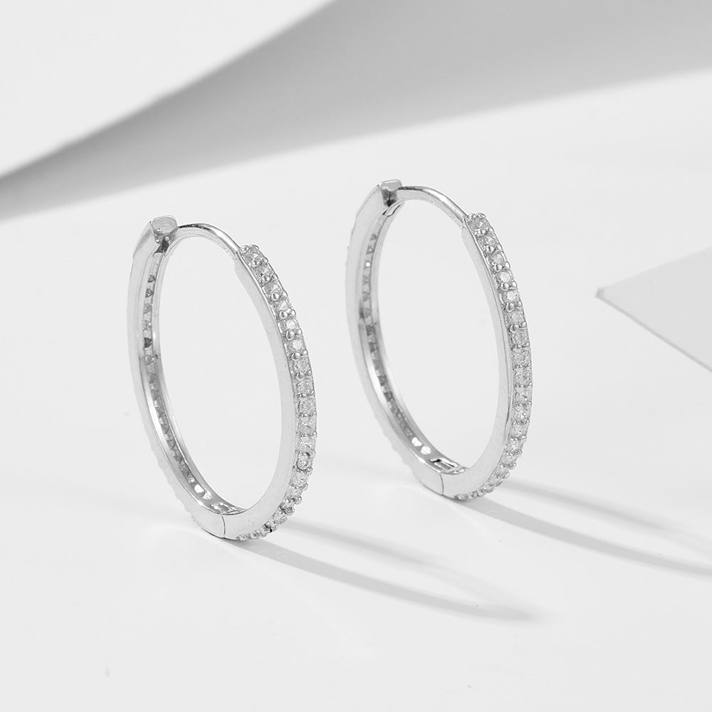 Classic Eternity Sterling Silver Hoop Earrings