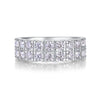 Double Row Moissanite Half Eternity Sterling Silver Band