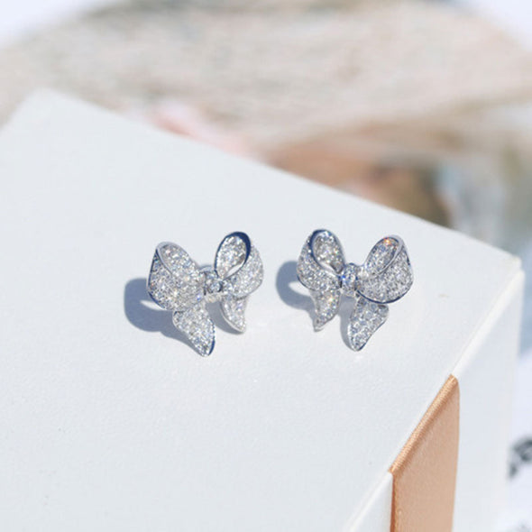 1.0 Carat Fashion Bowknot Design Stud Earrings