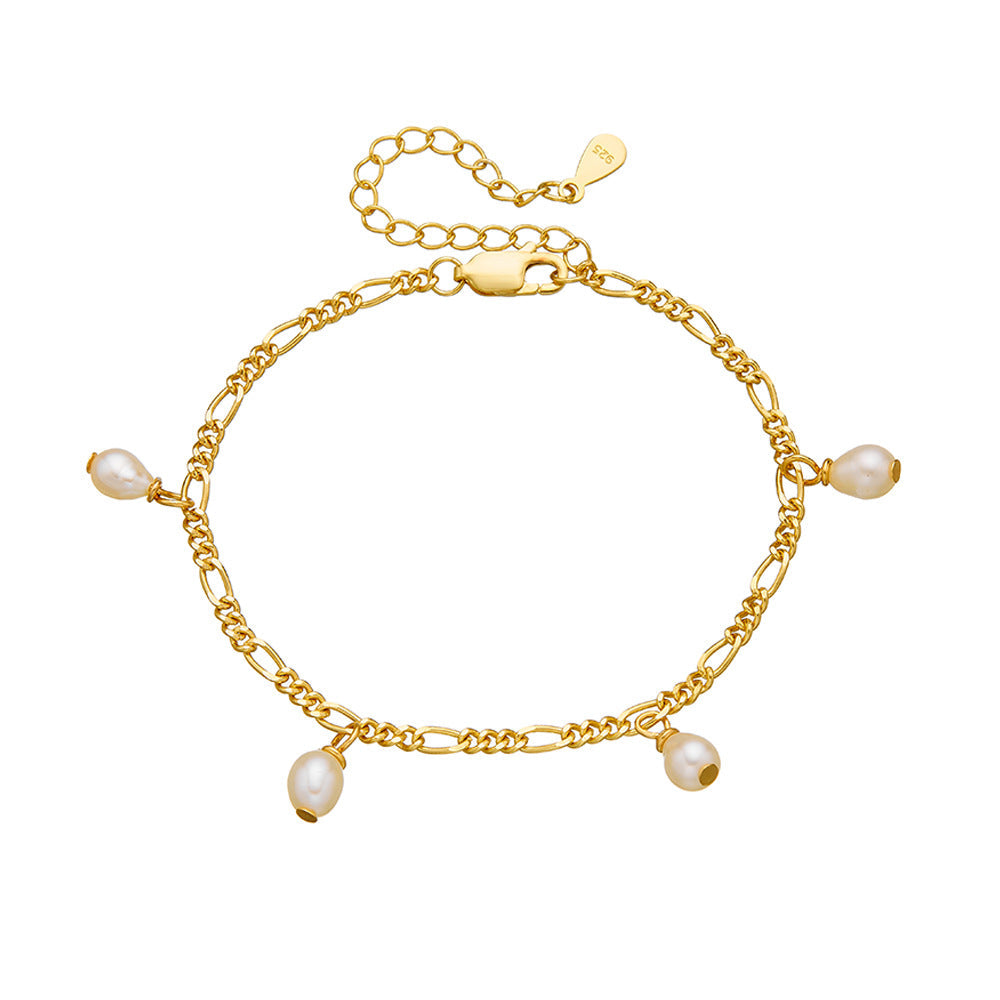 Natural Pearls 18k Gold Plated Bracelet