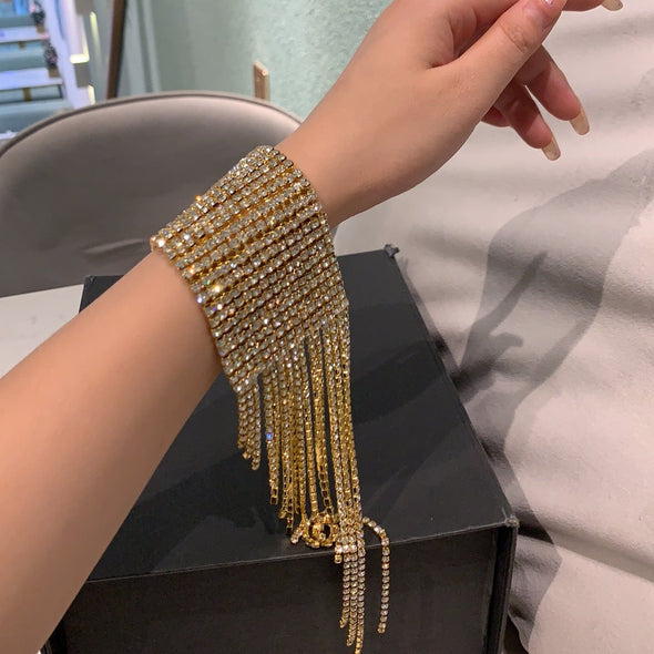 Shinning Rhinestones Fashion Bracelet With Fringe