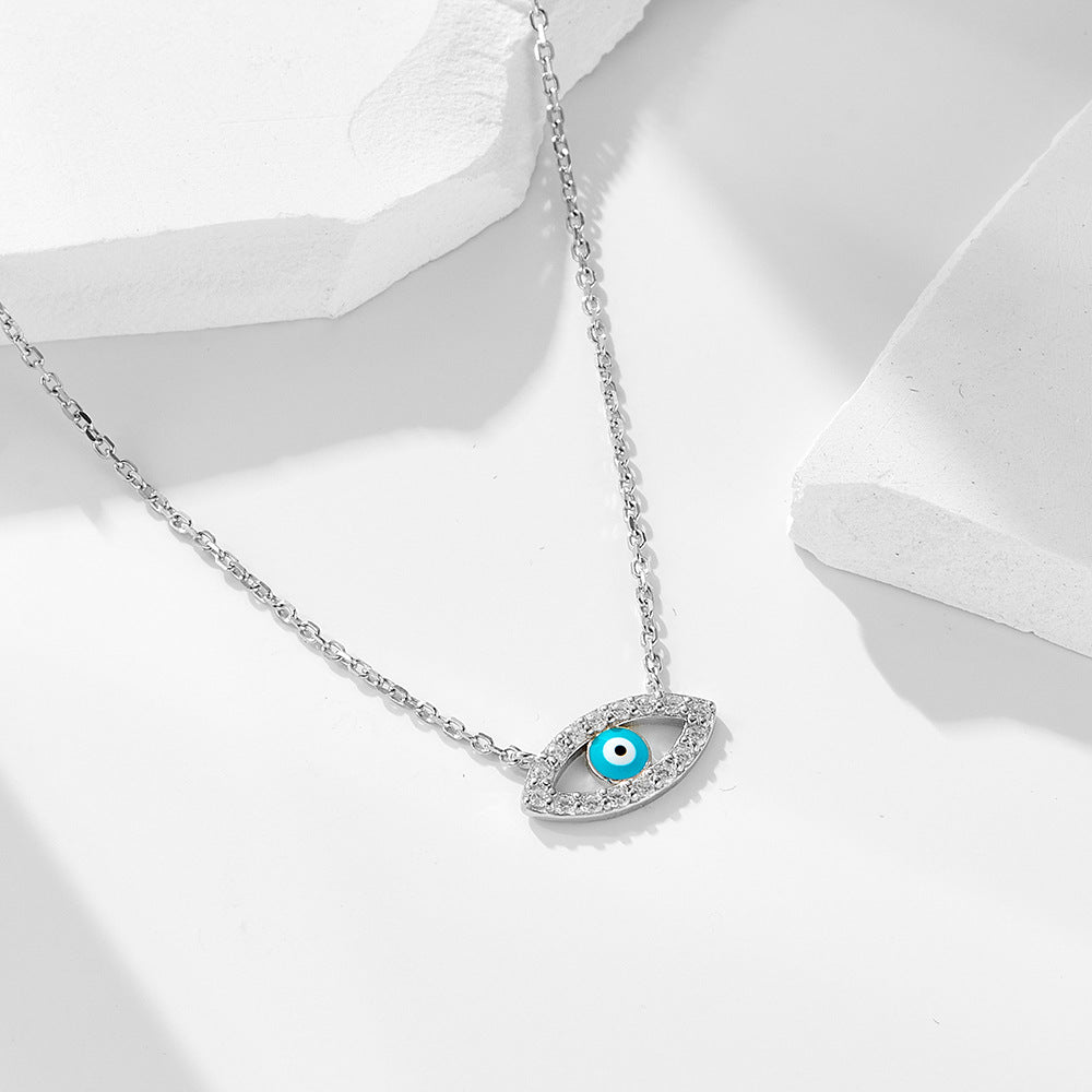 Evil Eye Design Sterling Silver Necklace