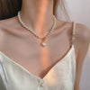 Elegant Pearl Heart Pendant Necklace