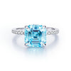 Unique 4.0ct Cushion Cut Paraiba Tourmaline Engagement Ring with Hidden Halo