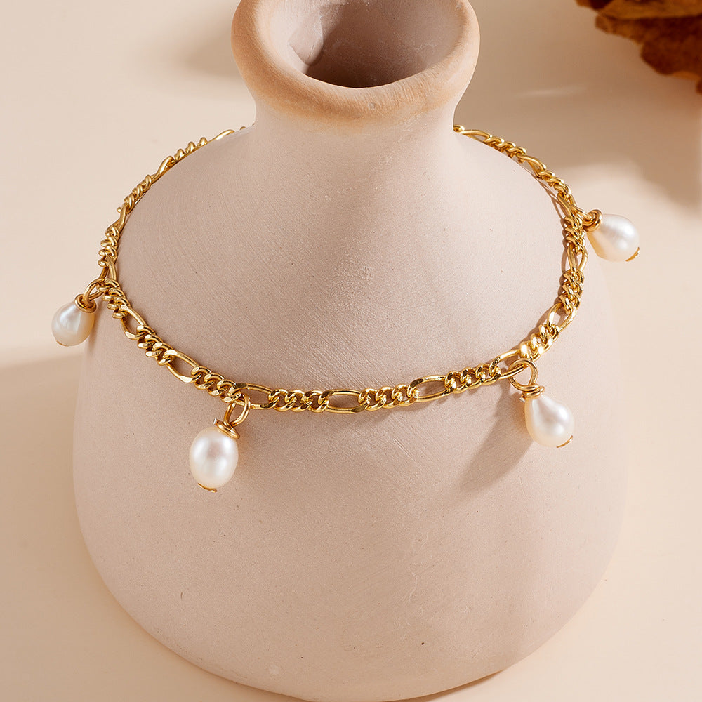 Natural Pearls 18k Gold Plated Bracelet