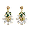 Elegant Sunflower Design Drop Earrings