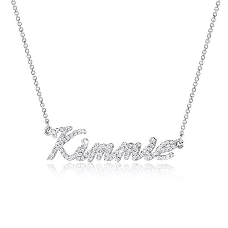 Personalized Full Pave Name Necklace in 925 Sterling Silver
