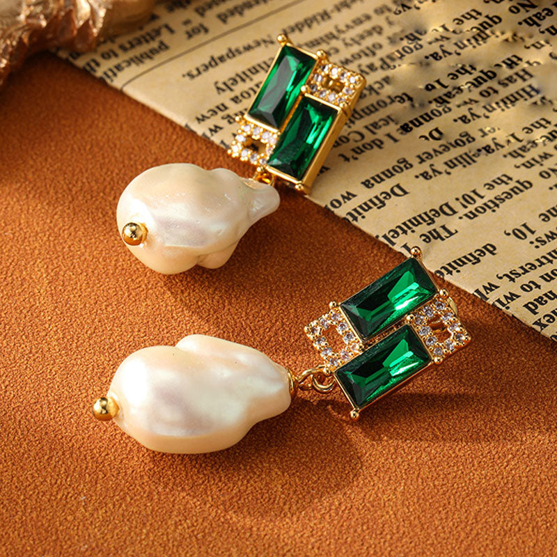 Luxury Vintage Flower Enamel Heart Earrings