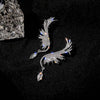 Paved Wing Design Stud Earrings