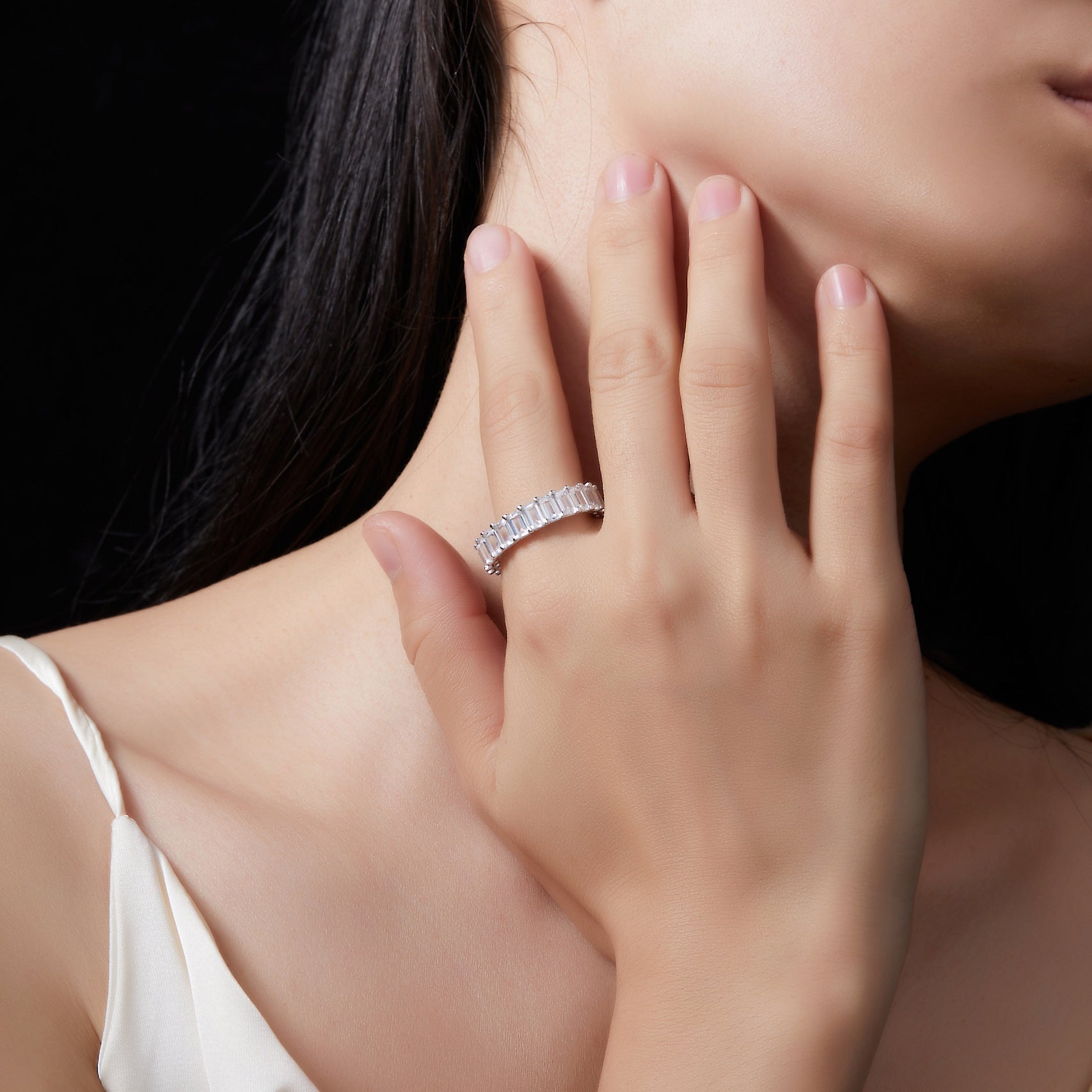 “Eternal Rainbow” Full Eternity Band in 18K Gold Plated 925 Sterling Silver