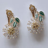 Elegant Sunflower Design Drop Earrings