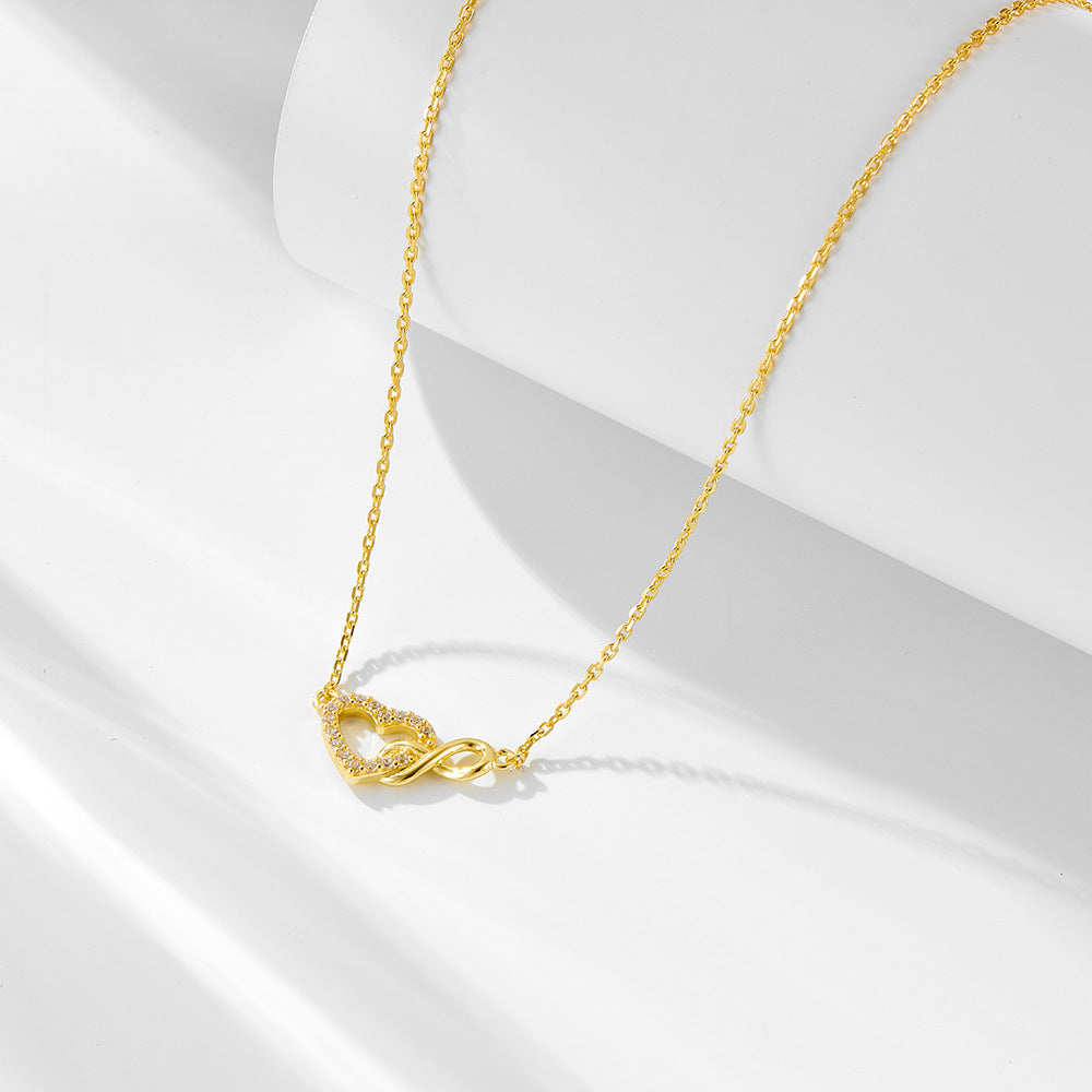 Heart and Infinity Design Silver Necklace