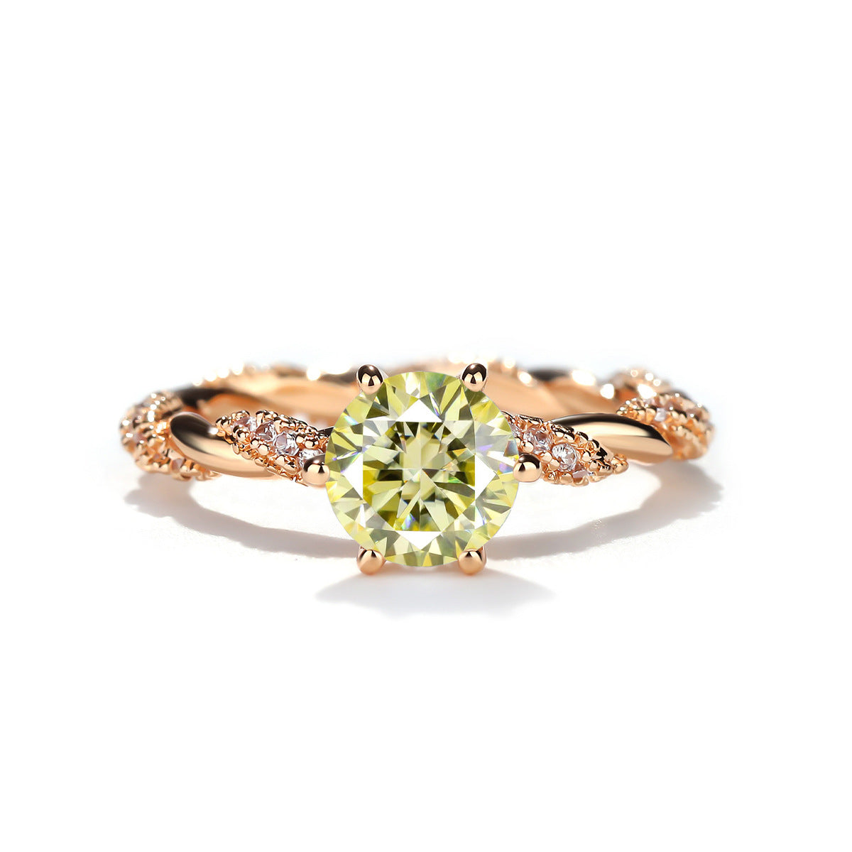 1 Carat Moissanite Twist Engagement Ring in Sterling Silver