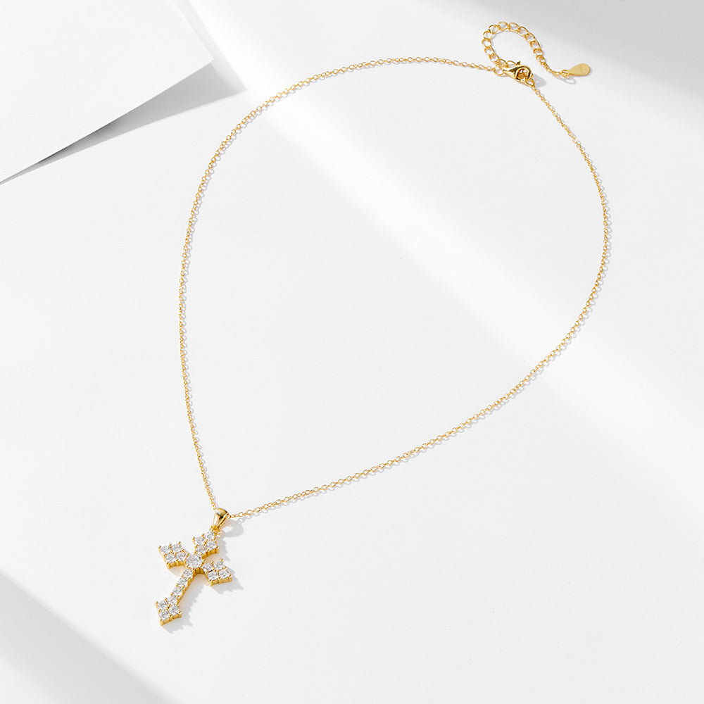 Stunning Cross Sterling Silver Pendant Necklace