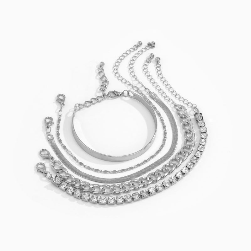 INS 5PC Stackable Chain Bracelet Set