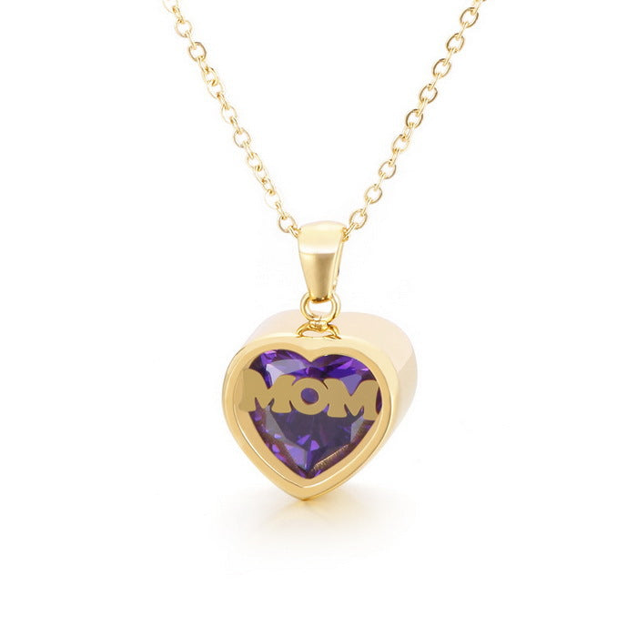 Personalized  Heart Cut Pendant Necklace For Mom