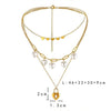 INS Triple Pearl Love Lock Stainless Steel Necklace