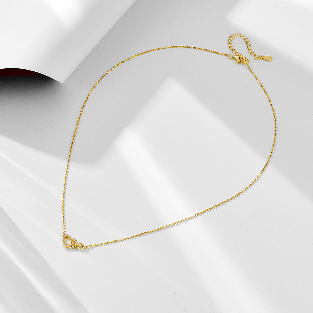 Heart and Infinity Design Silver Necklace