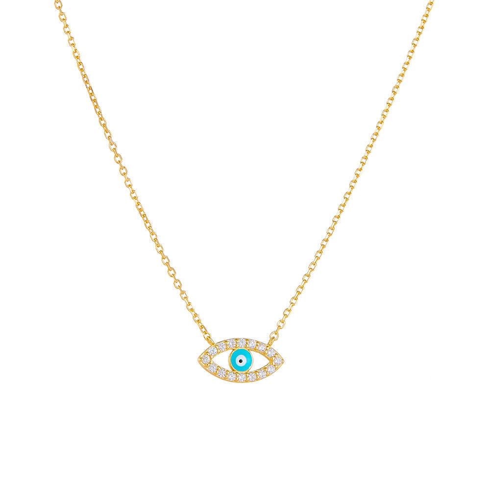 Evil Eye Design Sterling Silver Necklace