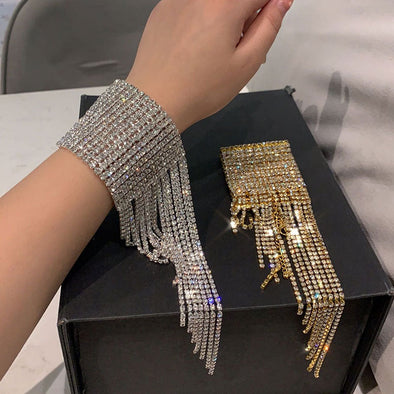 Shinning Rhinestones Fashion Bracelet With Fringe