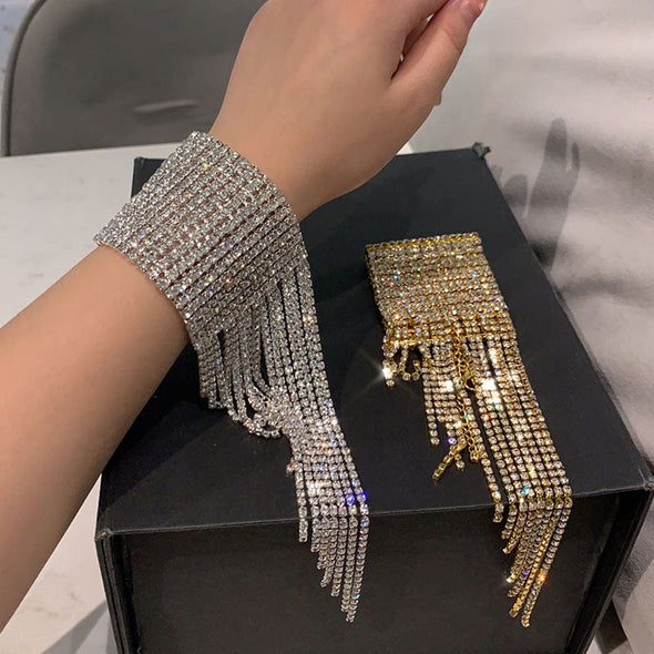 Shinning Rhinestones Fashion Bracelet With Fringe