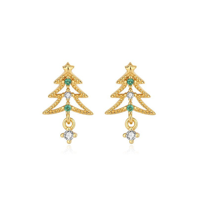 925 Sterling Silver Christmas Tree Earrings