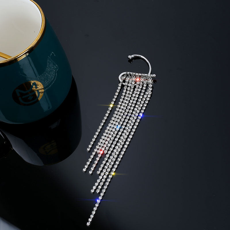 INS Sparkling Single Ear Clip With Long Fringe