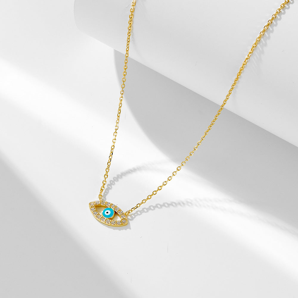 Evil Eye Design Sterling Silver Necklace