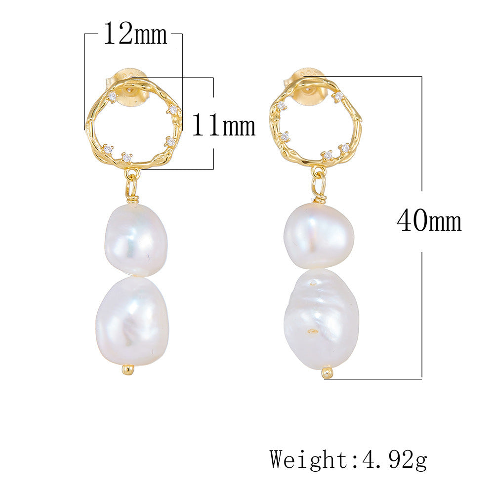 Vintage Baroque Pearls Drop Earrings