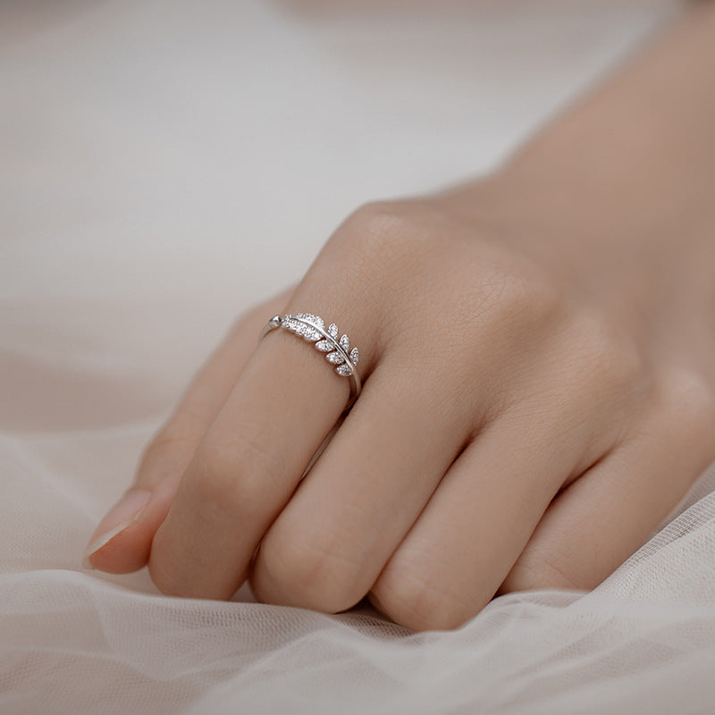 Adjustable Leaves Design Sterling Silver Ring