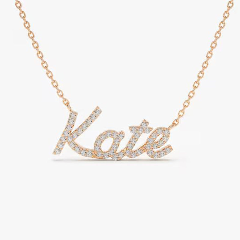 Personalized Full Pave Name Necklace in 925 Sterling Silver