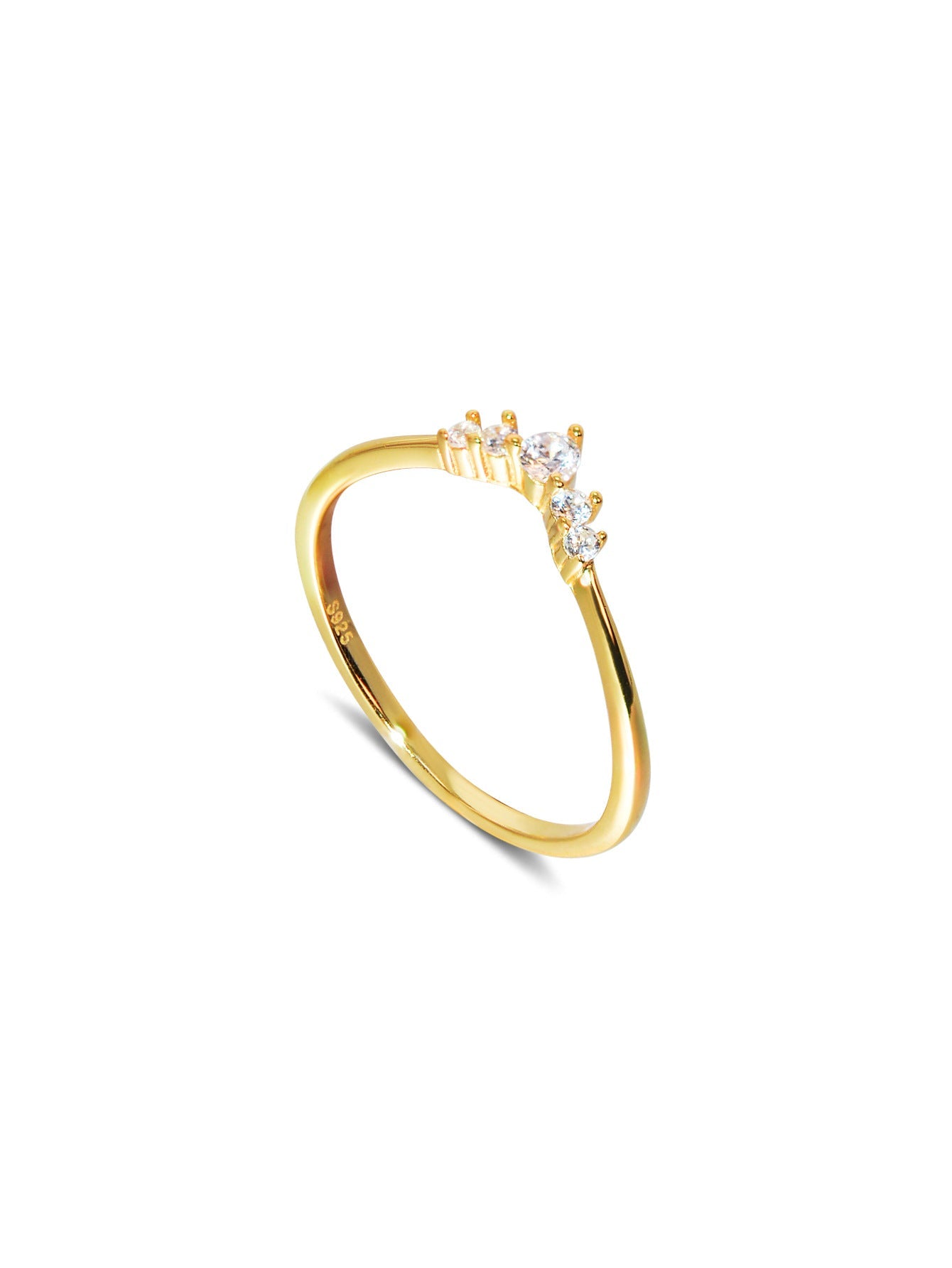 Simple Crown Design Sterling Silver Band