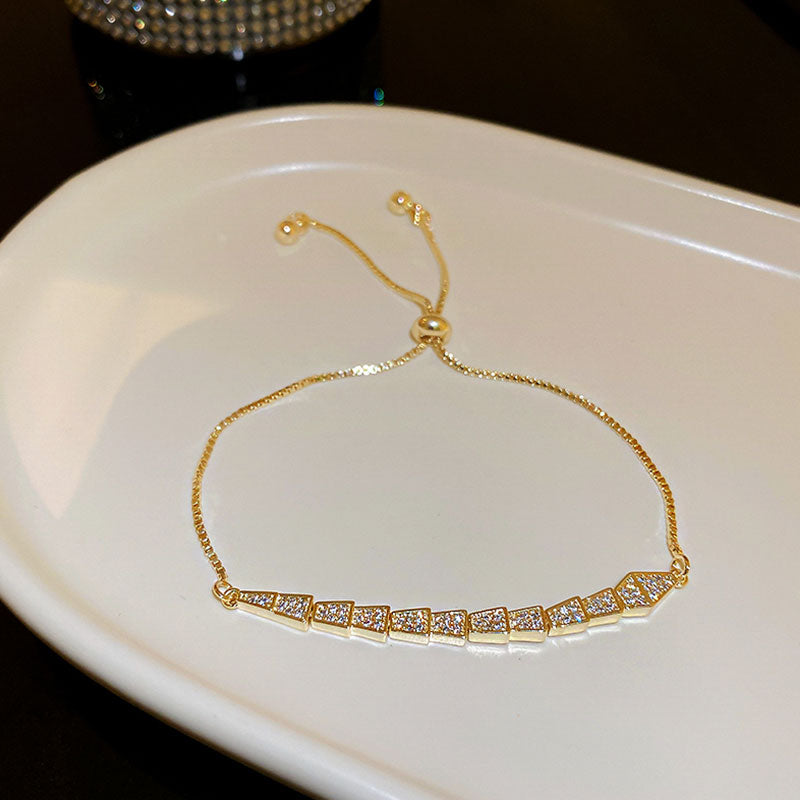 Chic Paved Slider Clasp Fashion Bracelet