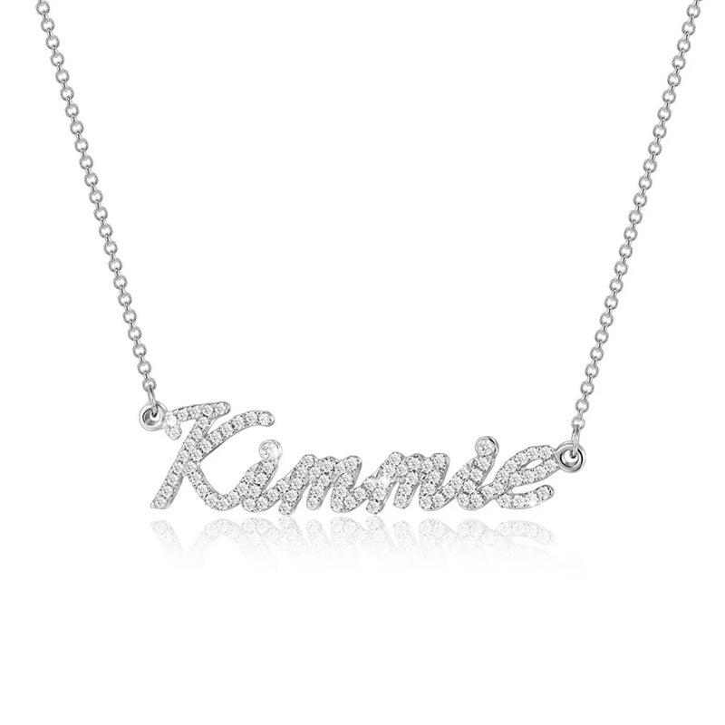Personalized Full Pave Name Necklace in 925 Sterling Silver