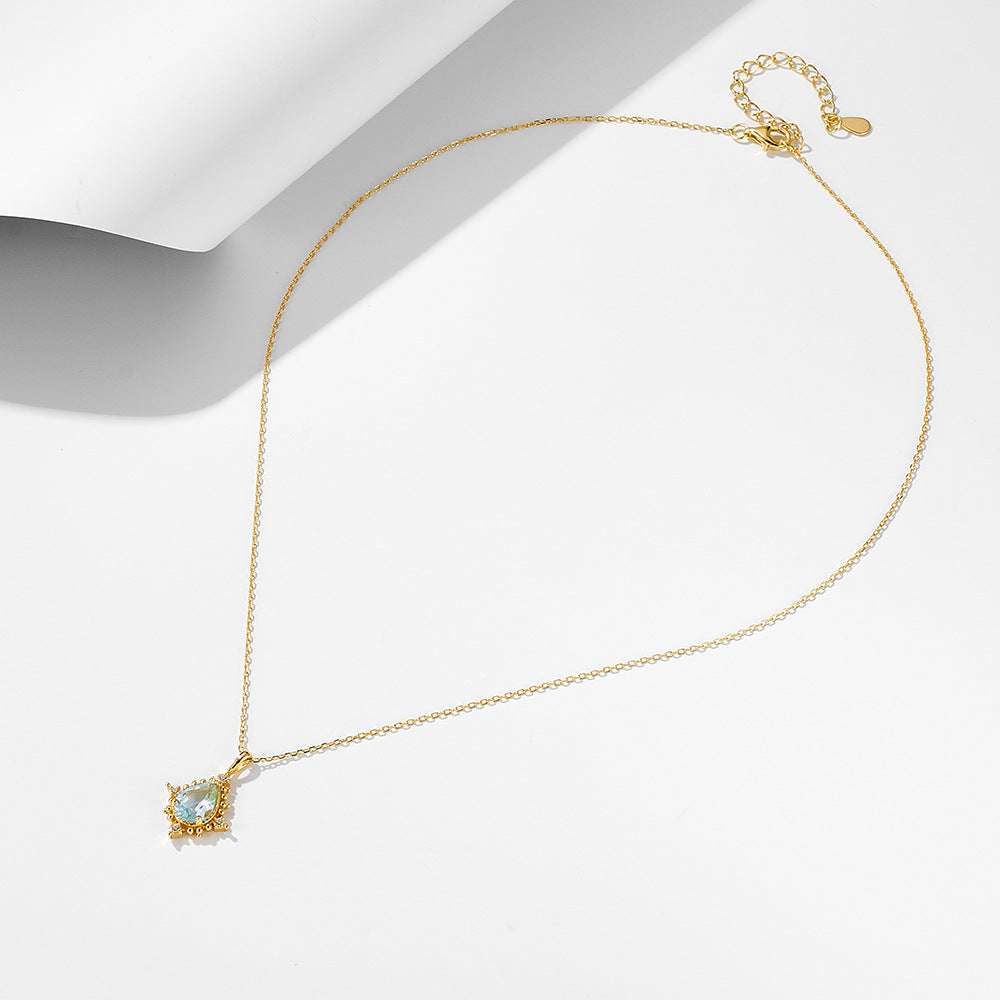 Luxury Pear Shape Topaz Pendant Neckalce