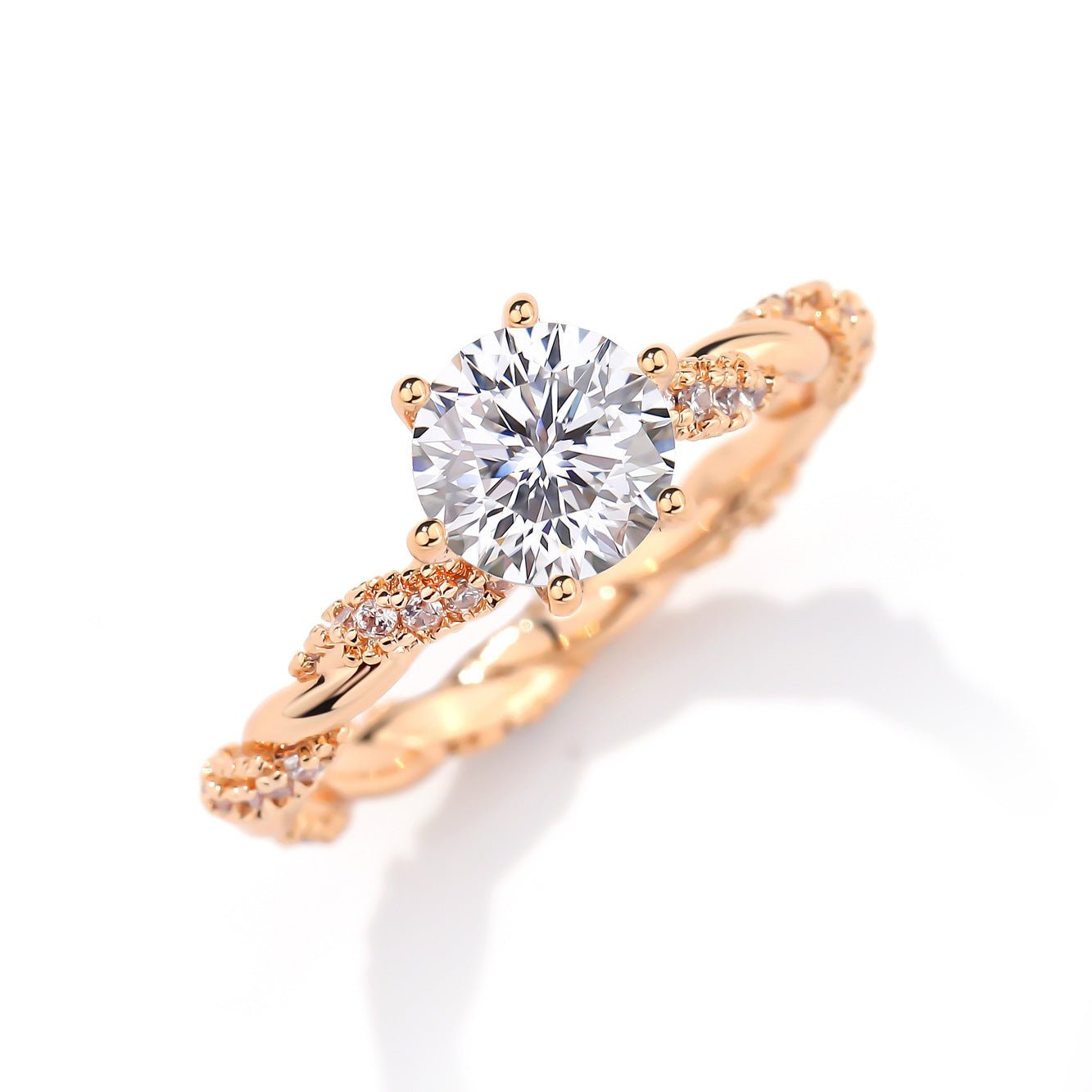 1 Carat Moissanite Twist Engagement Ring in Sterling Silver