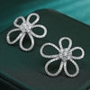 Flower Design Sterling Silver Stud Earrings