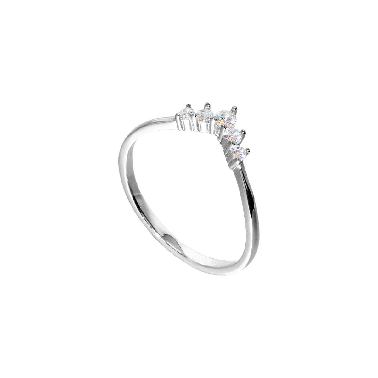 Simple Crown Design Sterling Silver Band
