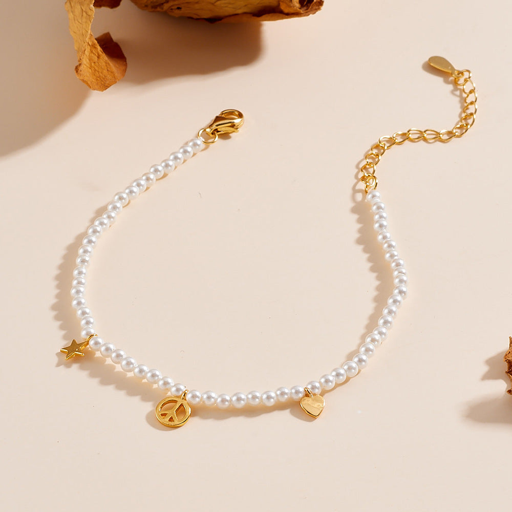 Elegant Pearls Sterling Silver Bracelet