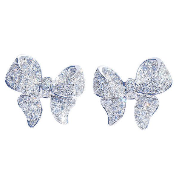 1.0 Carat Fashion Bowknot Design Stud Earrings