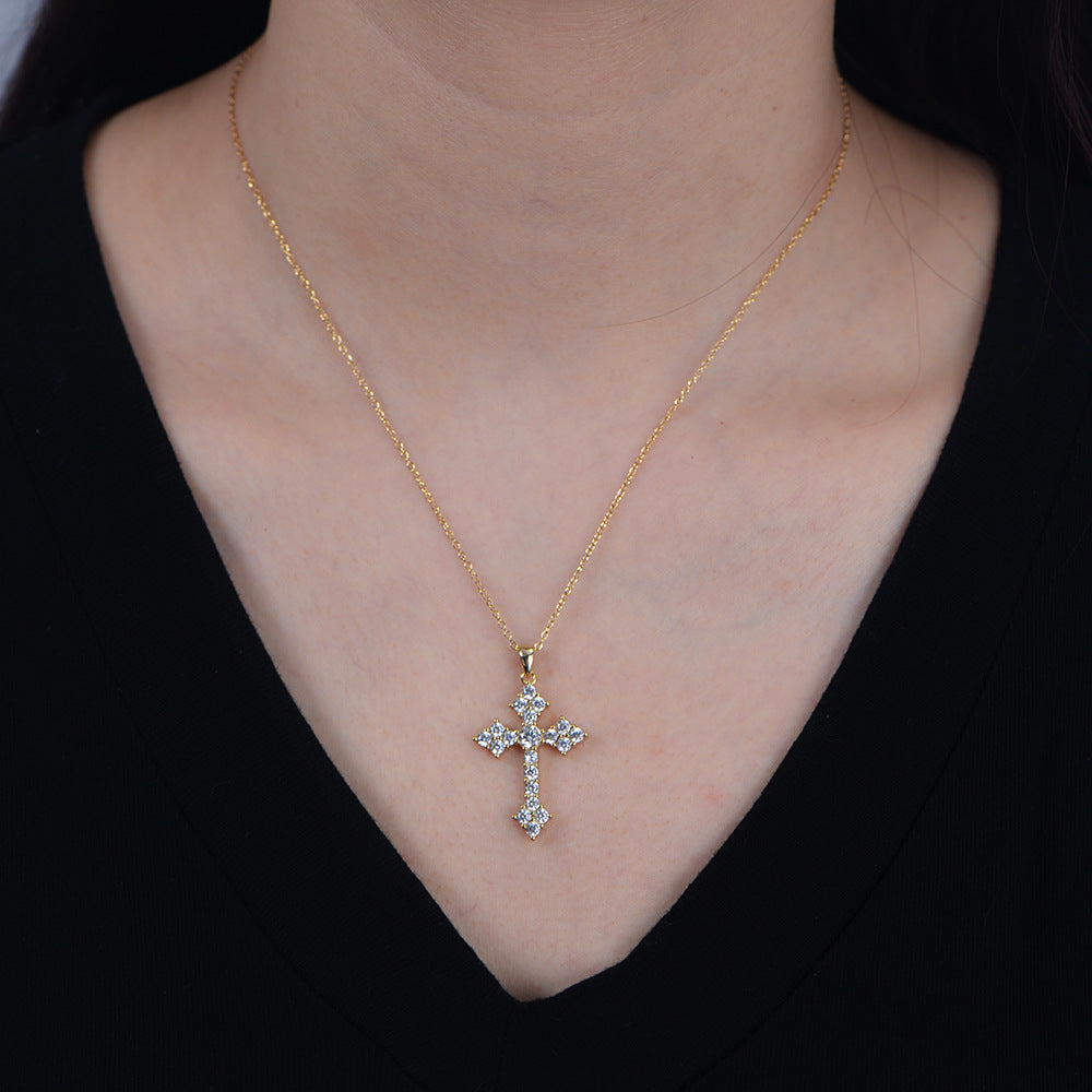 Stunning Cross Sterling Silver Pendant Necklace