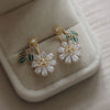Elegant Sunflower Design Drop Earrings