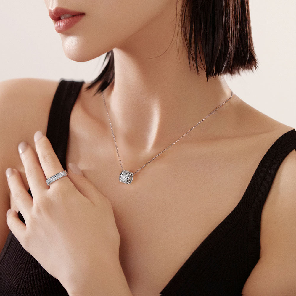 Round Cut Paved Moissanite 18k Gold Plated Band